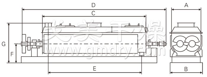 空心桨叶干燥机结构示意图